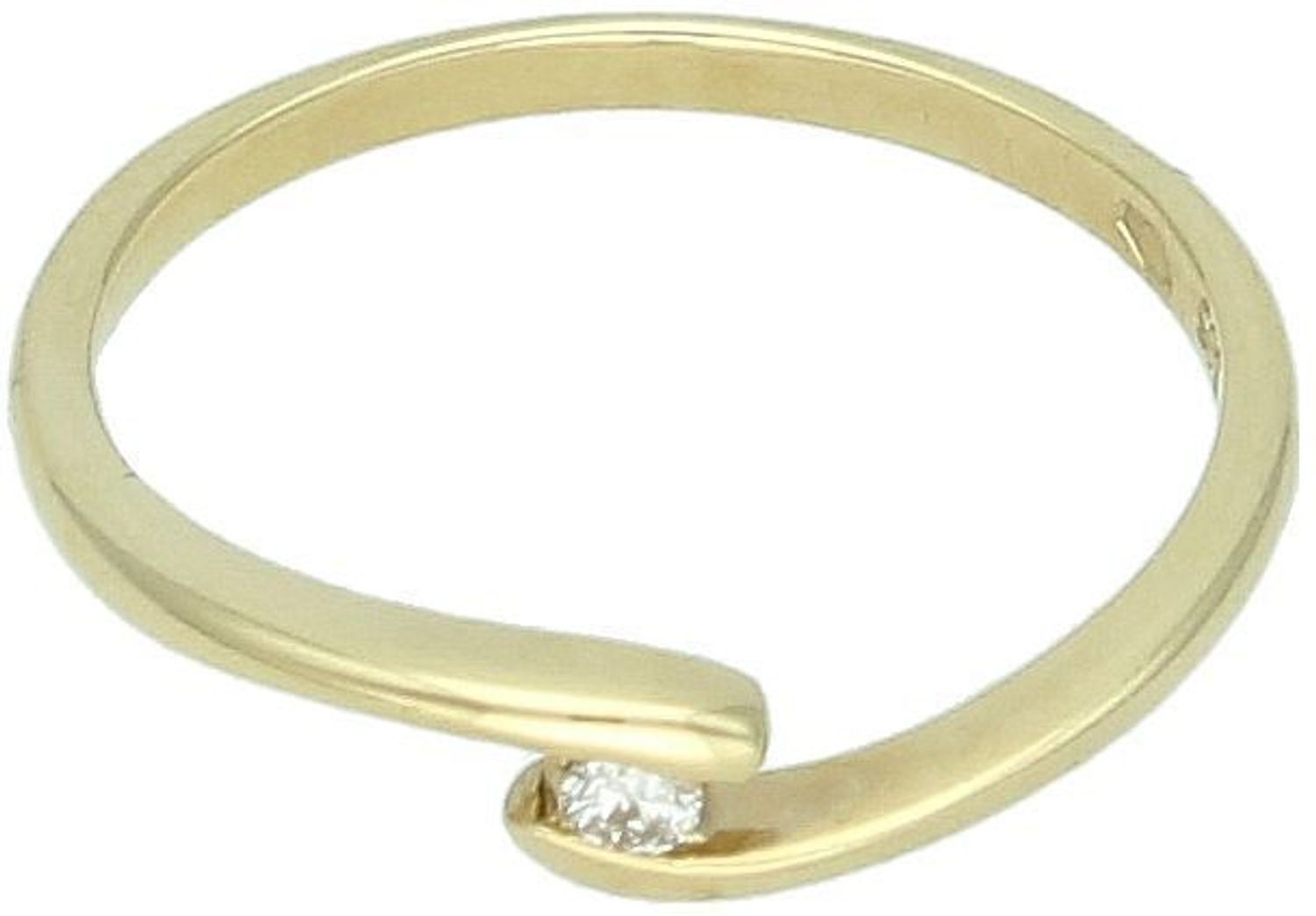 Pierścionek złoty DIAMENT żółte złoto, jeden diament, subtelny 14217TPI pr 585.jpg